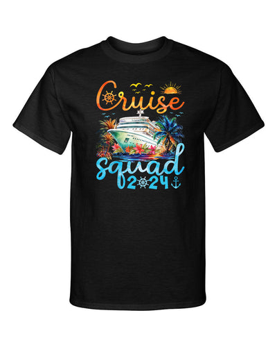 2024 Cruise Squad Cruising Family Waterpaint Ship Vacation Graphic Tee Shirt