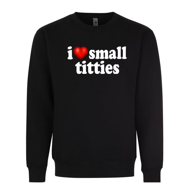 I Love small Boobs I Heart Titties Funny Adult Humor Graphic Tee Shirt