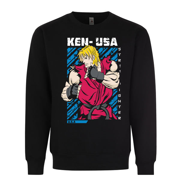 Street Fighter Ken USA Video Martial Arts Gaming Tee Shirt