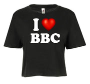 I Love BBC I Heart Big Black Adult Humor Fashion Graphic Ladies Crop Top