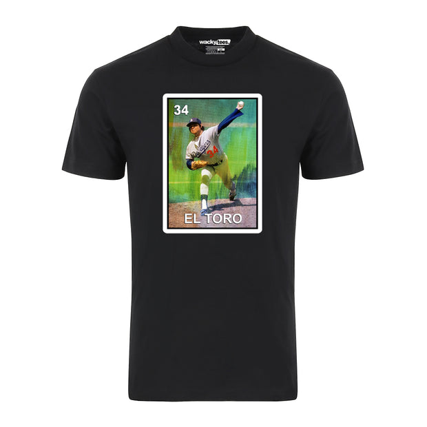 El Toro Fernando Valenzuela 34 Loteria Mexican Bingo The Bull Graphic Tee Shirt