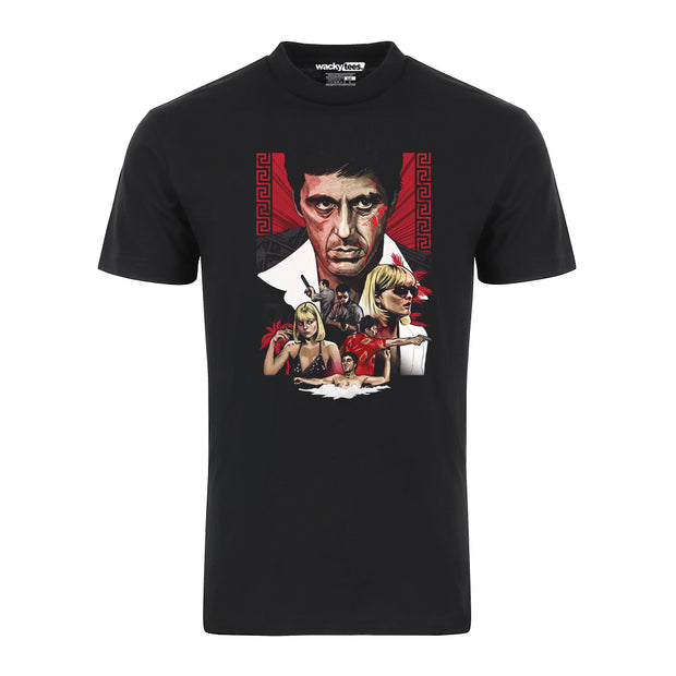 Scarface Tony Montana 80s Distressed Snapshot Graphic Tee Shirt