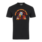 Halloween Beers and Horror Movies Michael Myers Distressed Graphic Tee Shirt