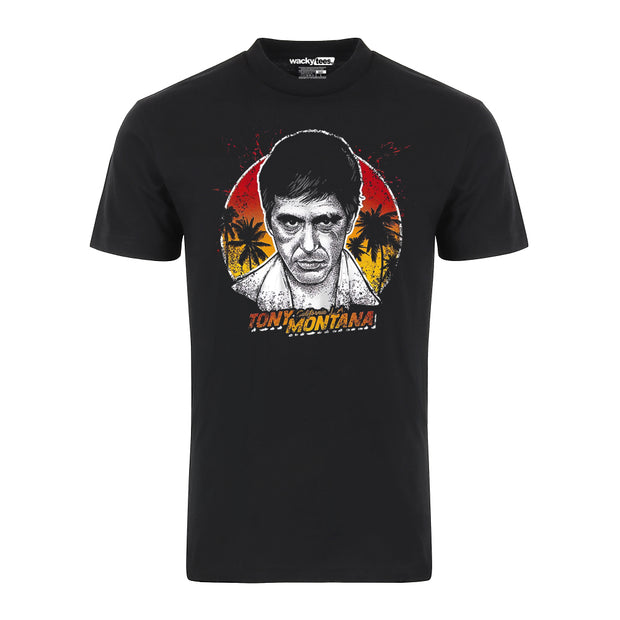 Scarface Tony Montana 80s Distressed Vice City LA CA Graphic Tee Shirt