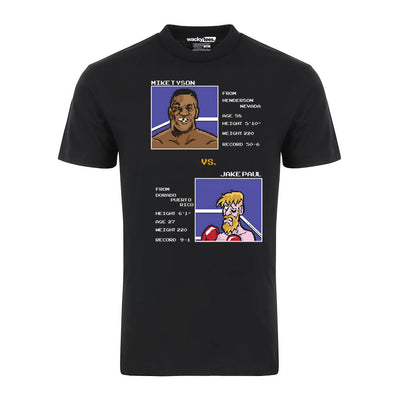 Mike Tyson Punch Out Jake Paul Tale of Tape Retro Graphic Tee Shirt