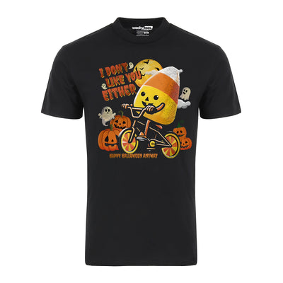 I Don't Like You Either Candy Corn Halloween Candy Graphic Tee Shirt