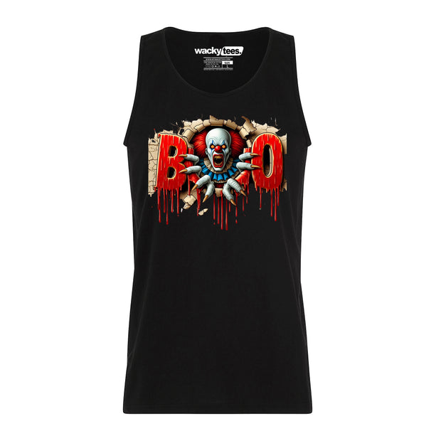 Halloween Horror Booo Angry Pennywise Distressed Graphic Tee Shirt