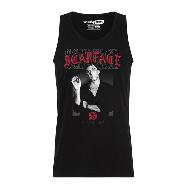 Scarface Tony Montana 80s Distressed World is Yours 10 Graphic Tee Shirt