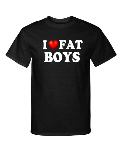 I Love Fat Boys I Heart Chubby Guys Funny Humor Graphic Tee Shirt