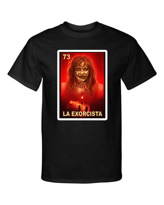 The Exorcist La Exorcista Loteria Mexican Bingo Tarot Card Halloween Horror Graphic Tee Shirt