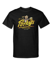 Get It At Porkys 1954 Distressed Old 1980s Funny Graphic Tee Shirt