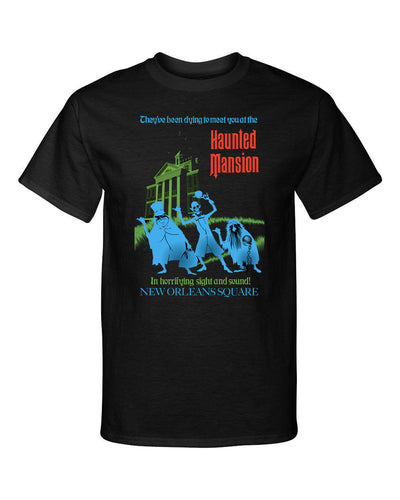 The Haunted Mansion Poster Disneyland Hitch Hiking Ghosts Graphic Tee Shirt