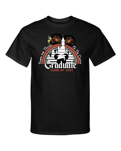 Class of 2024 From The Tassel to the Castle Graduation Graduate Graphic Tee Shirt