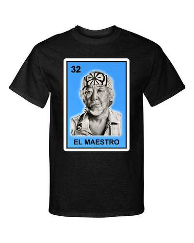 El Maestro Miyagi Karate Kid Loteria Mexican Bingo Tarot Card Style Graphic Tee Shirt