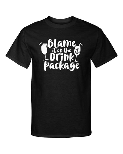 Blame It on the Drink Package Cruise Cruising Vacation Funny Graphic Tee Shirt