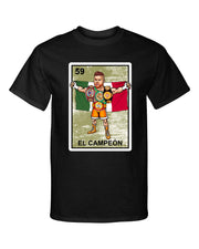 El Campeon Canelo Alvarez Champion Loteria Mexican Bingo Style Graphic Tee Shirt