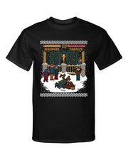 Christmas Story Ralphie Fight 8bit Funny Gaming Style Graphic Tee Shirt