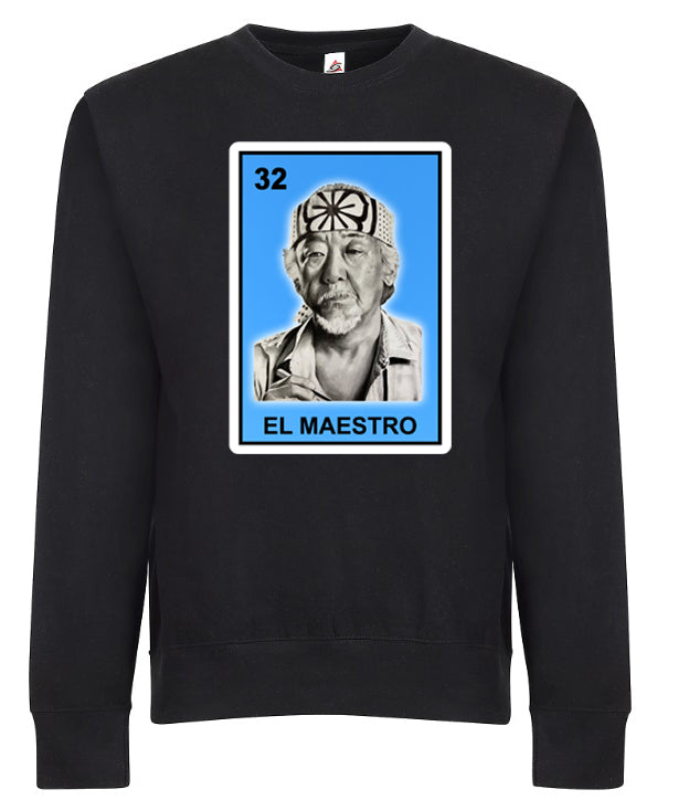 El Maestro Miyagi Karate Kid Loteria Mexican Bingo Tarot Card Style Graphic Tee Shirt