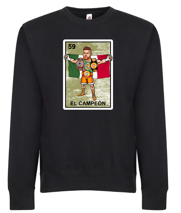 El Campeon Canelo Alvarez Champion Loteria Mexican Bingo Style Graphic Tee Shirt