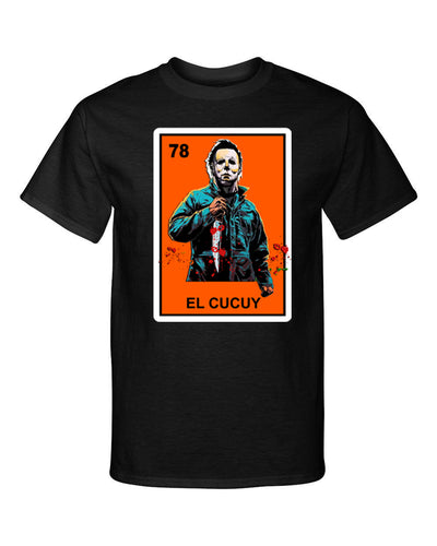 El Cucuy Loteria Halloween Micheal Myers Horror Killer Style Graphic Tee Shirt