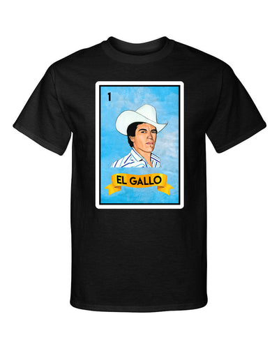 El Gallo Loteria Chalino Sanchez Mexican Bingo Tarot Card Parody Graphic Tee Shirt