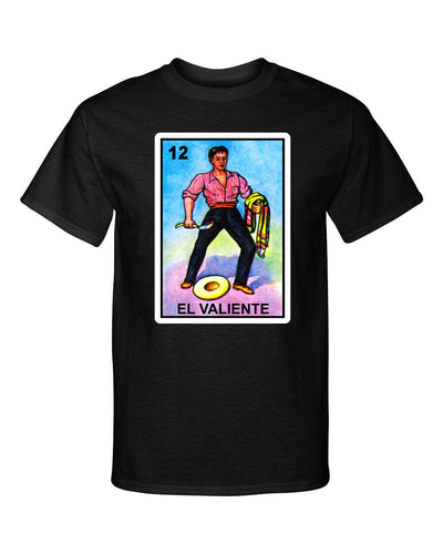 El Valiente Loteria Mexican The Brave Man Funny Mexican Bingo Graphic Tee Shirt