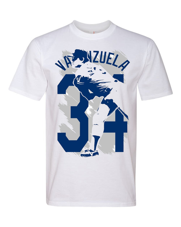 Fernando Valenzuela 34 Legend Hall of Famer Graphic Tee Shirt