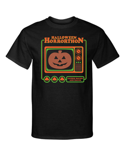 Halloween HorrorThon Horror Thon Commercial Parody Style Graphic Tee Shirt