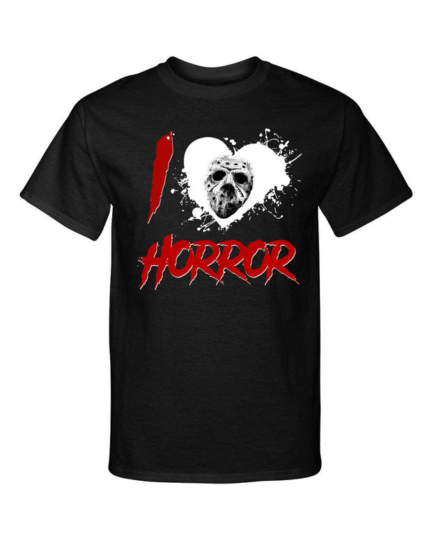 I Love Horror Halloween Jason Friday The 13th Killer Style Graphic Tee Shirt