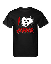 I Love Horror Halloween Michael Myers Horror Killer Style Graphic Tee Shirt