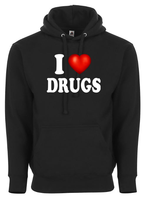 I Love Drugs I Heart Drogas Funny Adult Humor Graphic Tee Shirt