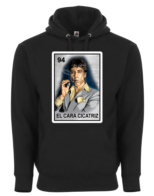 El Cara Cicatriz Scarface Loteria Mexican Bingo Tony Montana Graphic Tee Shirt