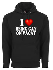 I Love Being Gay on Vacay I Heart Funny Adult Humor Graphic Tee Shirt