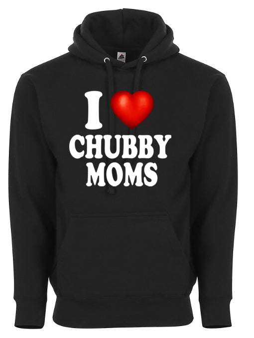 I Love Chubby Moms I Heart Mothers Funny Graphic Tee Shirt