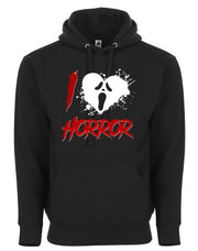 I Love Horror Halloween Ghostface Scream Killer Style Graphic Tee Shirt