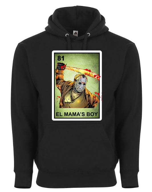 El Mamas Boy Jason Friday the 13th Loteria Mexican Bingo Style Graphic Tee Shirt