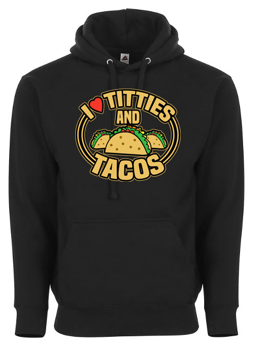 I Love Titties and Tacos Adult Humor Funny Graphic Tee Shirt