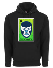 El Luchador Blue Demon Wrestler Loteria Mexican Bingo Style Graphic Tee Shirt