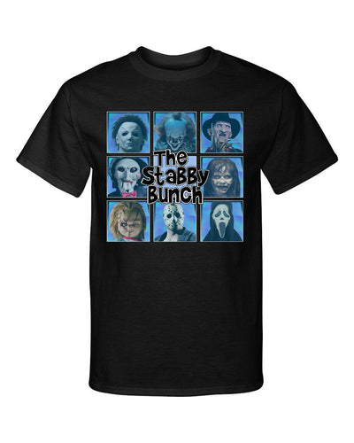 The Stabby Bunch Horror Serial Killer Halloween Graphic Tee Shirt