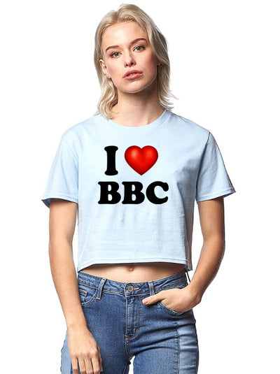 I Love BBC I Heart Big Black Adult Humor Fashion Graphic Ladies Crop Top