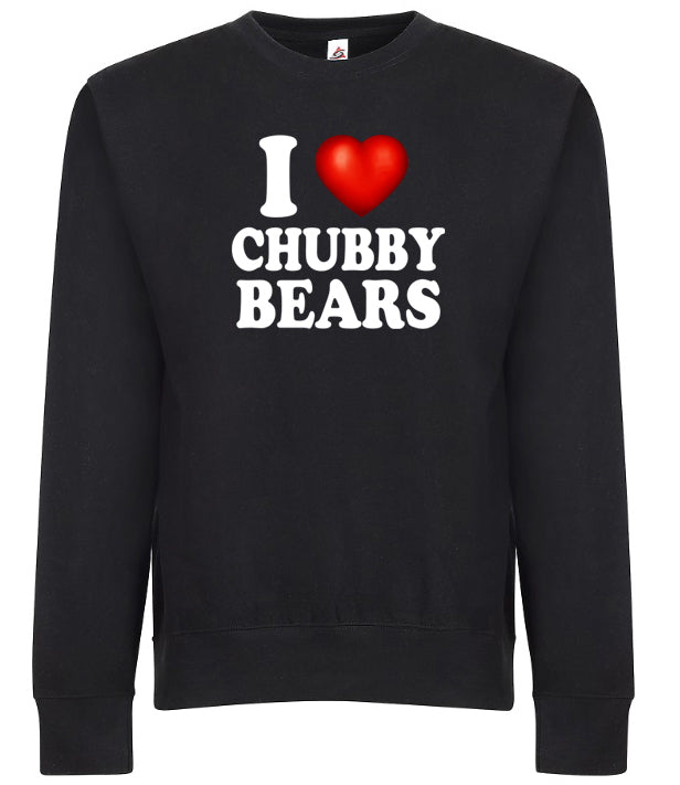 I Love Chubby Bears I Heart Funny Humor Graphic Tee Shirt