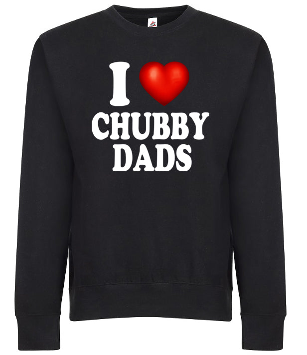 I Love Chubby Dads I Heart Fathers Funny Graphic Tee Shirt