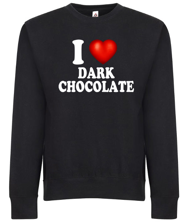 I Love Dark Chocolate I Heart Funny Humor Graphic Tee Shirt