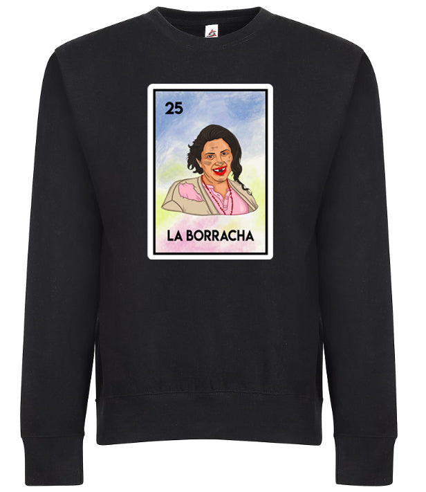 La Borracha La Chupitos Loteria Funny Mexican Bingo Style Graphic Tee Shirt