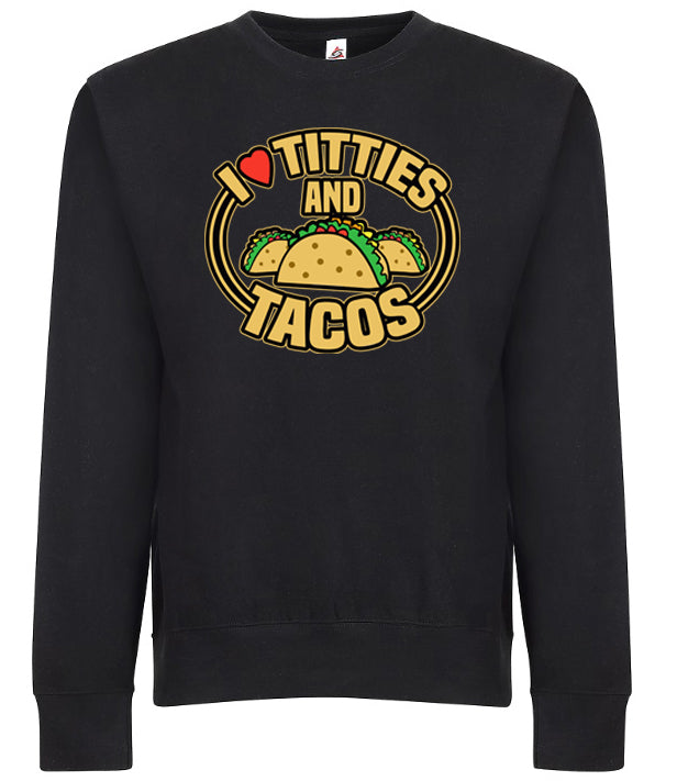 I Love Titties and Tacos Adult Humor Funny Graphic Tee Shirt