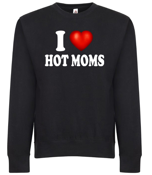 I Love Hot Moms I Heart Hot Moms Premium Fashion Graphic Tee Shirt