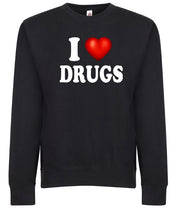 I Love Drugs I Heart Drogas Funny Adult Humor Graphic Tee Shirt