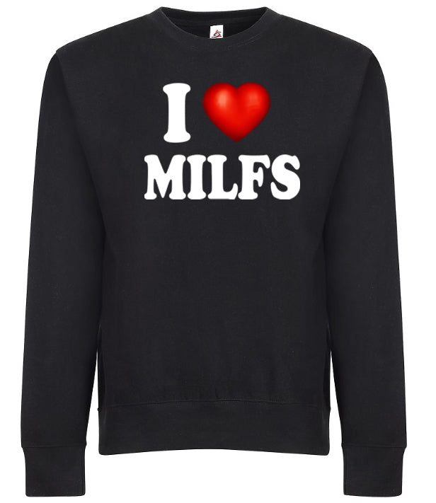 I Love Milfs I Heart Moms Id Like To Adult Humor Funny Graphic Tee Shirt