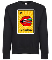 La Chingona Licking Lips Loteria Mexican Bingo Style Funny Graphic Tee Shirt